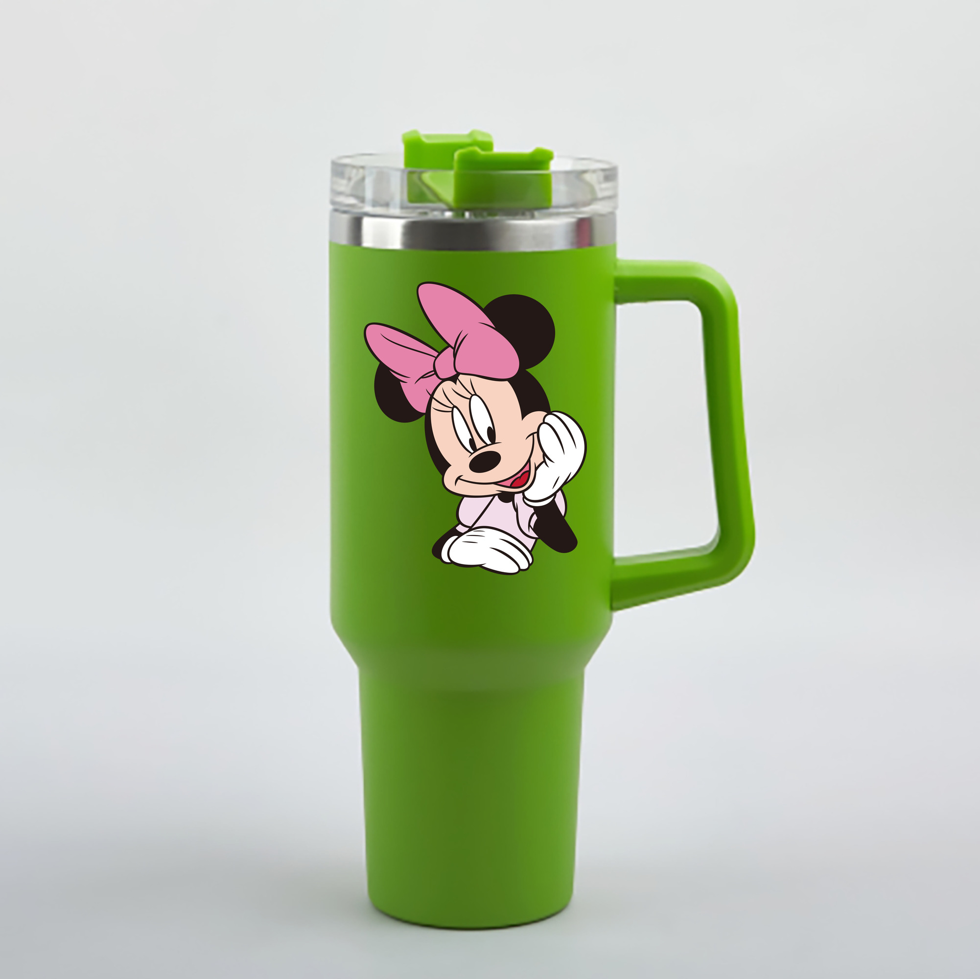 （画像用） ミッキーマウス Mickey Mouse 1200mL車用タンブラー - クリスタルステッカー（プラスチックストロー付き）